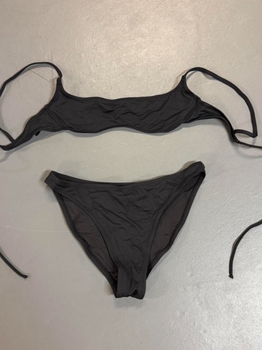 SKIMS Black Tie-Side Bikini Set